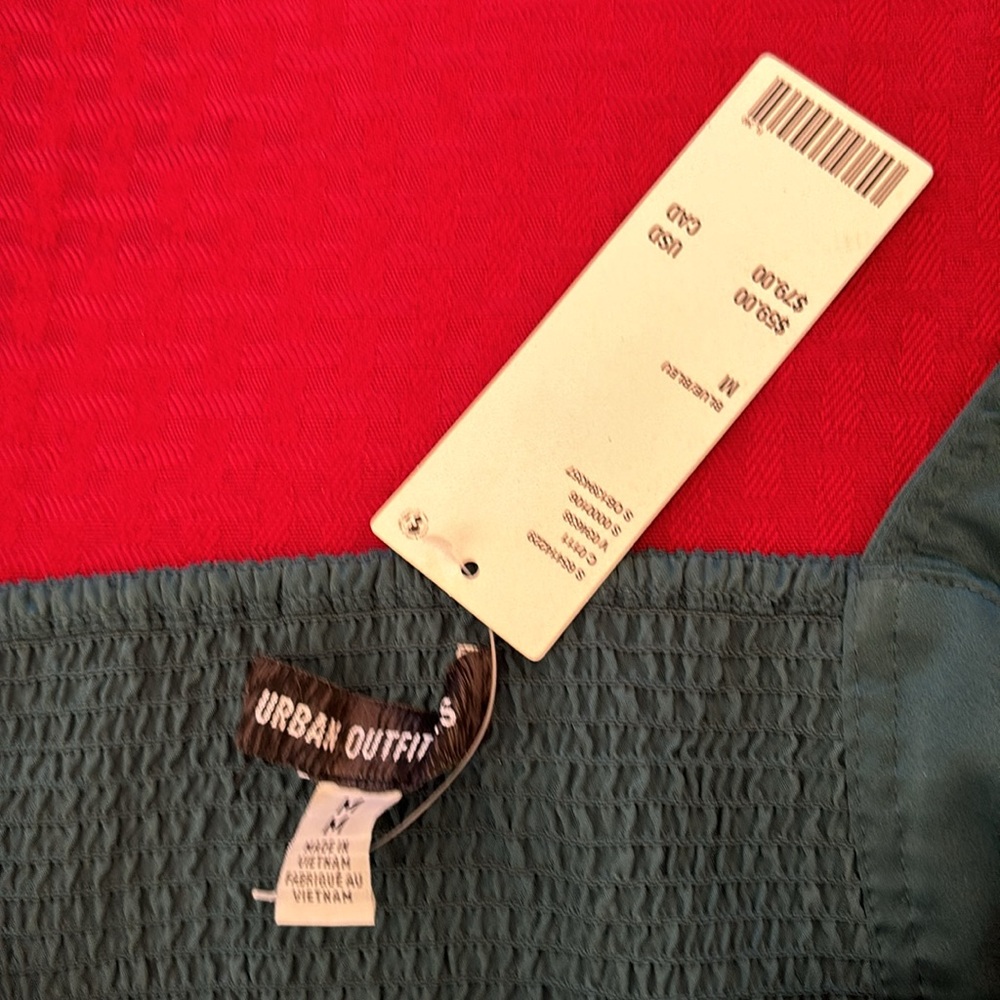 NWT Urban Outfitters Maddie Bustier corset Blouse medium greenish blue - Picture 2 of 3